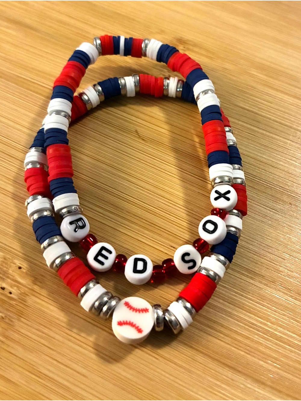 Red Sox Beaded Stretch Bracelet Set